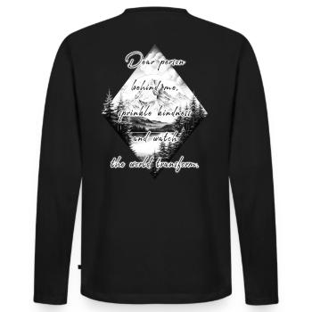 Saying for the Person Behind You Goodness Changed - Men's Premium Organic Long Sleeve Shirt - black - Back - Nico (187cm)