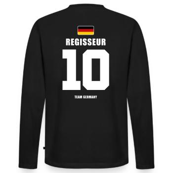 Deutschland Fussball Nr.10 Regisseur Fußball - Männer Premium Bio Langarmshirt - Schwarz - Hinten - Nico (187cm)