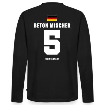 Deutschland Fussball Abwehrspieler Fußball - Männer Premium Bio Langarmshirt - Schwarz - Hinten - Nico (187cm)