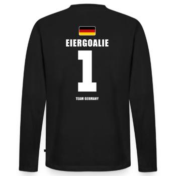 Deutschland Fussball Torwart Fußball - Männer Premium Bio Langarmshirt - Schwarz - Hinten - Nico (187cm)