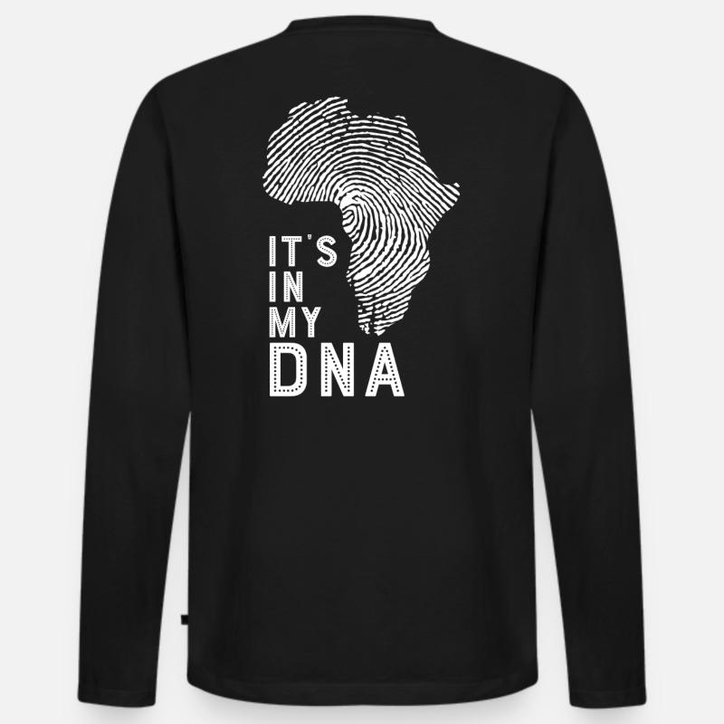 DNA von Afrika - Männer Premium Bio Langarmshirt - Schwarz