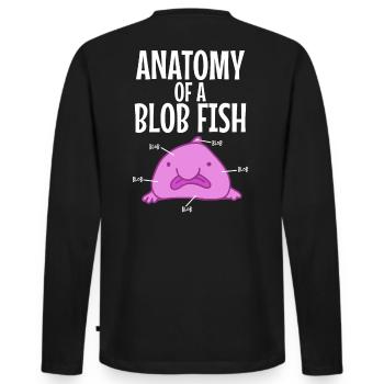 Poisson blob anatomie - T-shirt manches longues Premium bio Homme - noir - Dos - Nico (187cm)