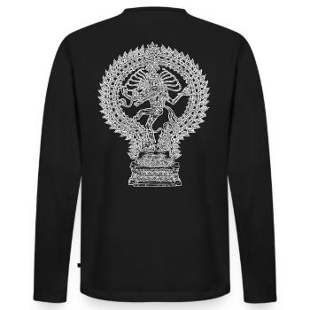 Dieu Shiva danse Bouddha Om Ganesha GOA danse Psy - T-shirt manches longues Premium bio Homme - noir - Dos - Nico (187cm)