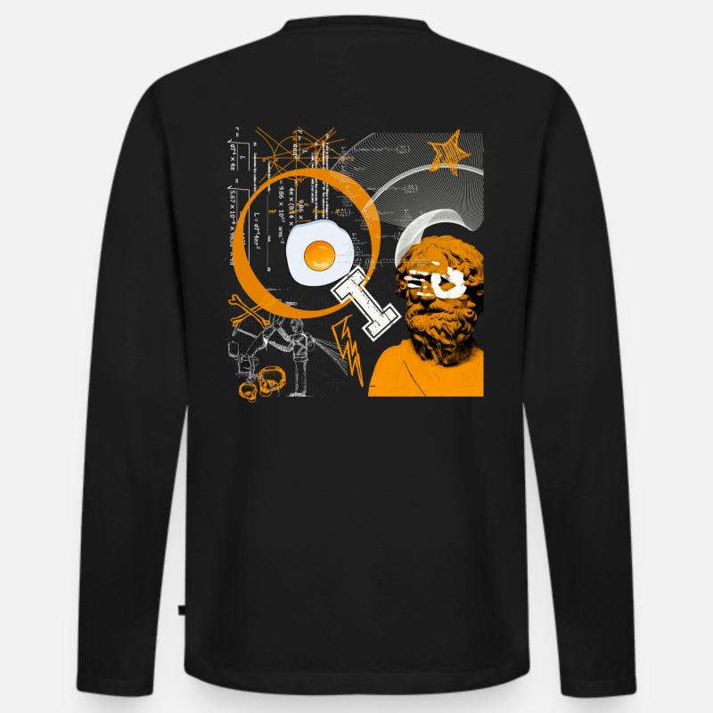IQ. Mathe-Unterricht. - Männer Premium Bio Langarmshirt - Schwarz