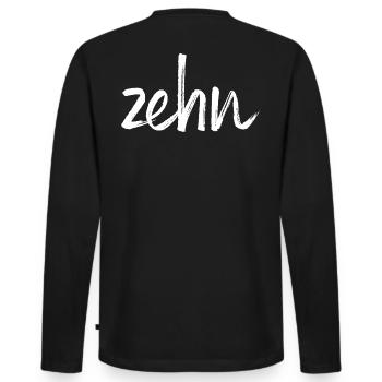 ten 10 birthday gift number - Men's Premium Organic Long Sleeve Shirt - black - Back - Nico (187cm)