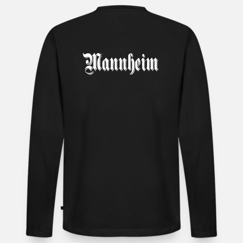 Mannheim - Männer Premium Bio Langarmshirt - Schwarz