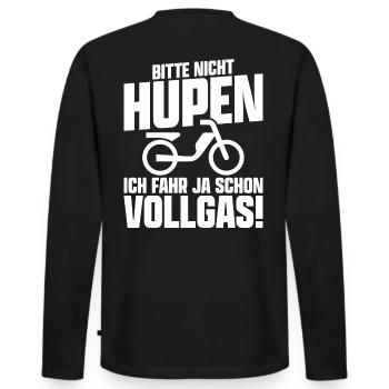 Bitte nicht hupen Roller Moped Mofa Rückseite - Männer Premium Bio Langarmshirt - Schwarz - Hinten - Nico (187cm)