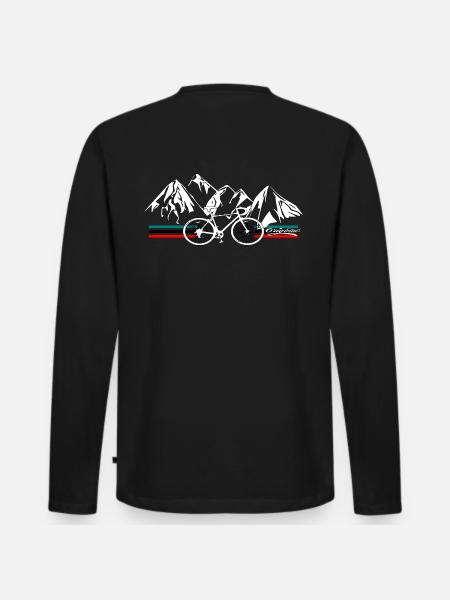 Rennrad Radsport Retro Berge - Männer Premium Bio Langarmshirt - Schwarz