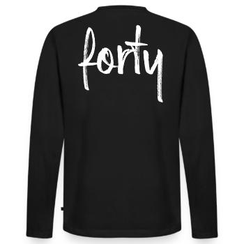 40 forty 40th birthday gift number 40 number - Men's Premium Organic Long Sleeve Shirt - black - Back - Nico (187cm)