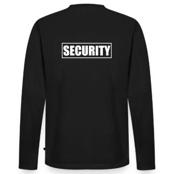 Security Wachdienst Sicherheitsdienst Türsteher - Männer Premium Bio Langarmshirt - Schwarz - Hinten - Nico (187cm)