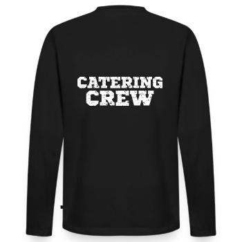 Catering Crew Team Uniform Restaurant Mitarbeiter - Männer Premium Bio Langarmshirt - Schwarz - Hinten - Nico (187cm)