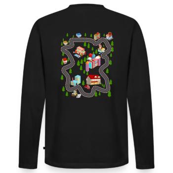 Chemise tapis de voiture pour papa New Sity - T-shirt manches longues Premium bio Homme - noir - Dos - Nico (187cm)