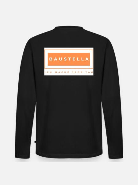 Baustelle - Baustelle - Bauarbeiter - Männer Premium Bio Langarmshirt - Schwarz