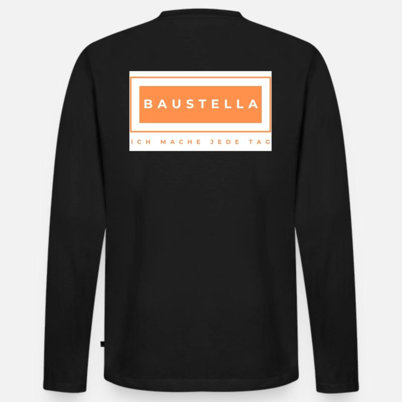 Baustelle - Baustelle - Bauarbeiter - Männer Premium Bio Langarmshirt - Schwarz