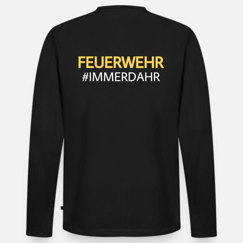 Feuerwehr immerda - yellow/white - Männer Premium Bio Langarmshirt - Schwarz