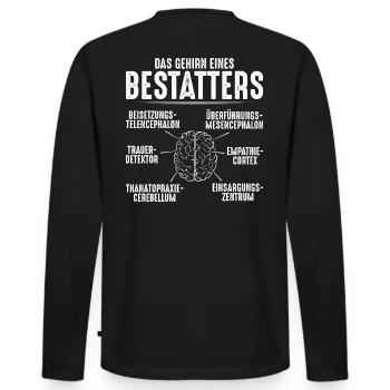 Bestatter Totengräber Leichenbestatter Mortician - Männer Premium Bio Langarmshirt - Schwarz - Hinten - Nico (187cm)