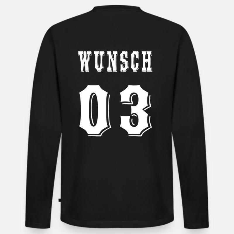 wunsch 03 - Männer Premium Bio Langarmshirt - Schwarz