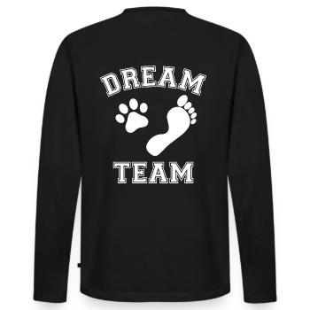 Chien cadeau pfotenabdurck propriétaire de chien promener - T-shirt manches longues Premium bio Homme - noir - Dos - Nico (187cm)