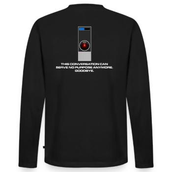 Es hat keinen Zweck, Dave. - Männer Premium Bio Langarmshirt - Schwarz - Hinten - Nico (187cm)
