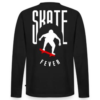 Skateboard und Skater Design. Im Collen design - Männer Premium Bio Langarmshirt - Schwarz - Hinten - Nico (187cm)