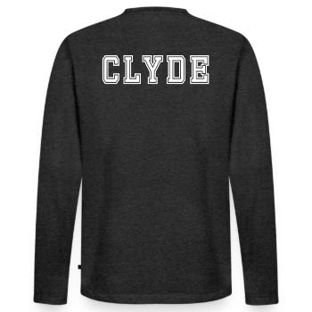 Clyde Back - Men's Premium Organic Long Sleeve Shirt - heather anthracite - Back - Nico (187cm)