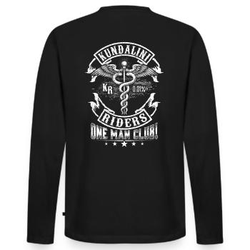 Kundalini Riders - Männer Premium Bio Langarmshirt - Schwarz - Hinten - Nico (187cm)