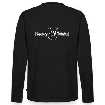 Heavy Metal - Männer Premium Bio Langarmshirt - Schwarz - Hinten - Nico (187cm)