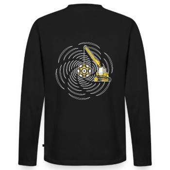 Tekno 23 grue - son démolition démolisseurs - T-shirt manches longues Premium bio Homme - noir - Dos - Nico (187cm)