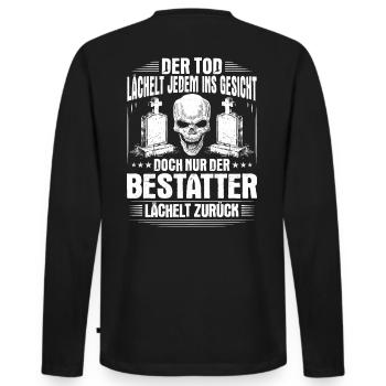 Bestatter Totengräber Leichenbestatter Mortician - Männer Premium Bio Langarmshirt - Schwarz - Hinten - Nico (187cm)