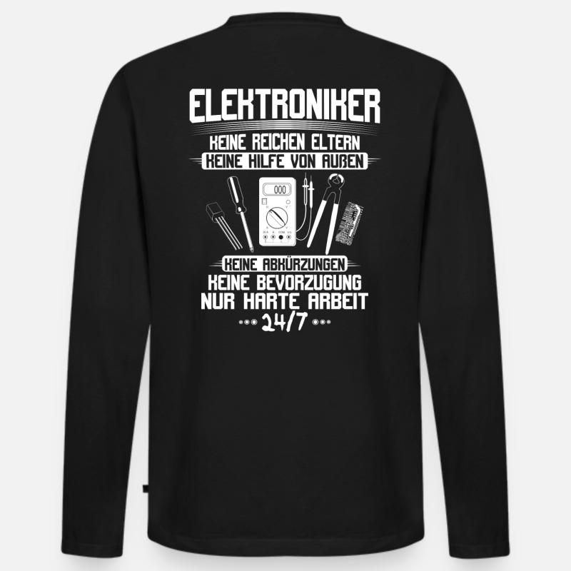 Elektroniker/Elektriker/Harte Arbeit/Geschenk - Männer Premium Bio Langarmshirt - Schwarz