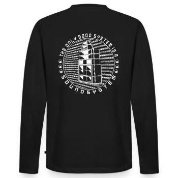 Le seul bon système est un système de son tekno 23 - T-shirt manches longues Premium bio Homme - noir - Dos - Nico (187cm)