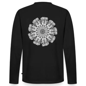 teknivalbumsi - Männer Premium Bio Langarmshirt - Schwarz - Hinten - Nico (187cm)