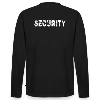 Sécurité - T-shirt manches longues Premium bio Homme - noir - Dos - Nico (187cm)