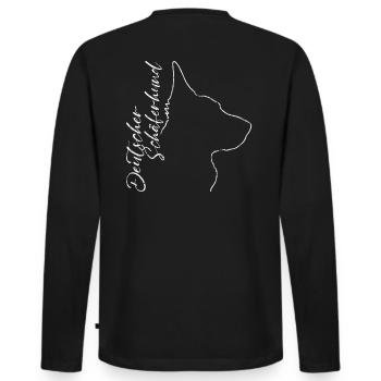 Deutscher Schäferhund Handpaint - Männer Premium Bio Langarmshirt - Schwarz - Hinten - Nico (187cm)