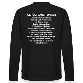 Scaffolding Scaffolding Scaffolding Scaffolding Our Gift - Men's Premium Organic Long Sleeve Shirt - black - Back - Nico (187cm)