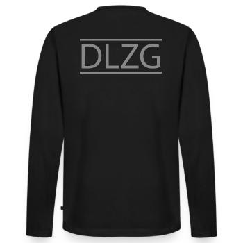 DLZG - Die Linke zum Gruss Motorrad - Männer Premium Bio Langarmshirt - Schwarz - Hinten - Nico (187cm)