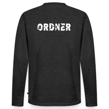 Folder Security Festival Demonstration Move - Men's Premium Organic Long Sleeve Shirt - heather anthracite - Back - Nico (187cm)