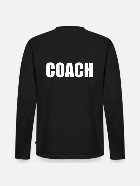 Coach on the back - Men's Premium Organic Long Sleeve Shirt - black