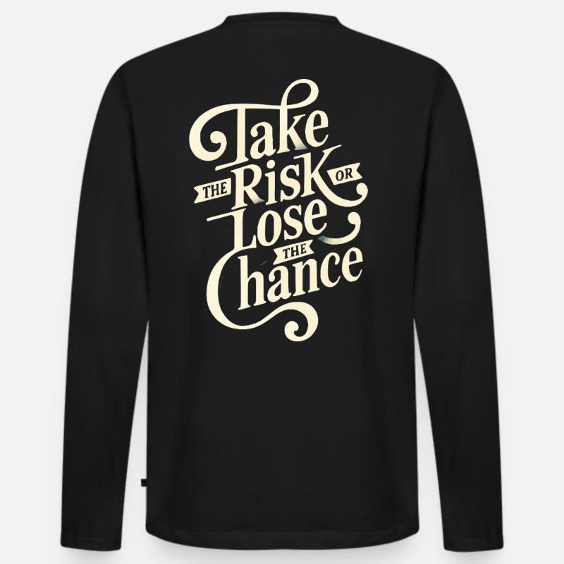 Take the risk or lose - Männer Premium Bio Langarmshirt - Schwarz