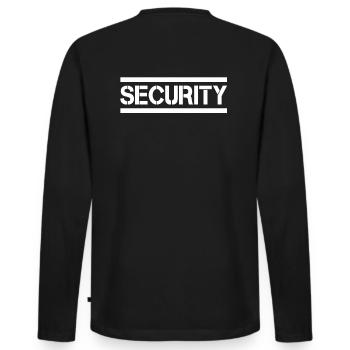 Service de garde de porte de discothèque de videur de sécurité de sécurité - T-shirt manches longues Premium bio Homme - noir - Dos - Nico (187cm)