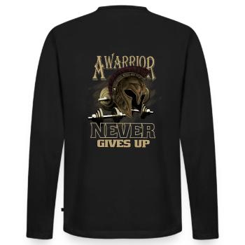 Gym, Fitness Warriors outfit for workout - Men's Premium Organic Long Sleeve Shirt - black - Back - Nico (187cm)