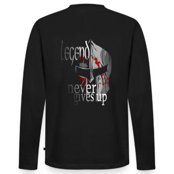 Fitness, Légende, Guerrier, Entraînement de tenue de gymnastique - T-shirt manches longues Premium bio Homme - noir - Dos - Nico (187cm)