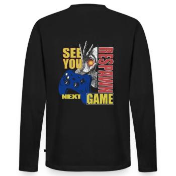 Gamer, Gambler Outfit mit Spruch: See You Next Game - T-shirt manches longues Premium bio Homme - noir - Dos - Nico (187cm)