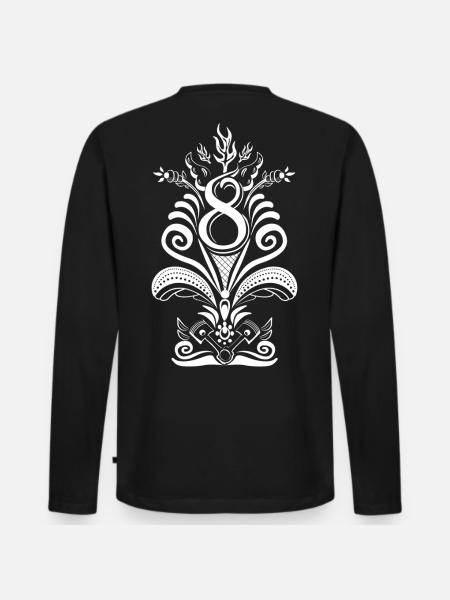 Kurbits V8 No:2 - weiß - Männer Premium Bio Langarmshirt - Schwarz