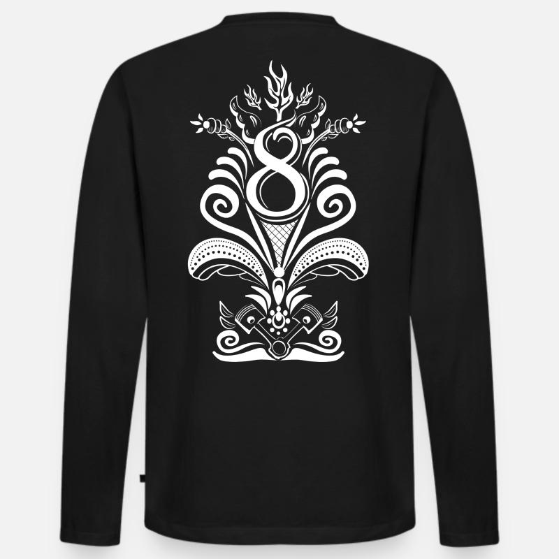 Kurbits V8 No:2 - weiß - Männer Premium Bio Langarmshirt - Schwarz