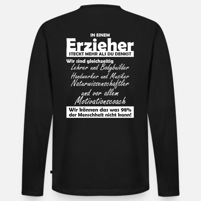 Erzieher - Männer Premium Bio Langarmshirt - Schwarz