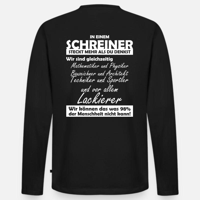 Schreiner - Männer Premium Bio Langarmshirt - Schwarz