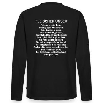 Fleischer Metzger Fleischerei Metzgerei Geschenk - Männer Premium Bio Langarmshirt - Schwarz - Hinten - Nico (187cm)