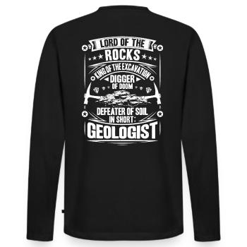 Geologie Geologe Geologin Geowissenschaften Steine - Männer Premium Bio Langarmshirt - Schwarz - Hinten - Nico (187cm)