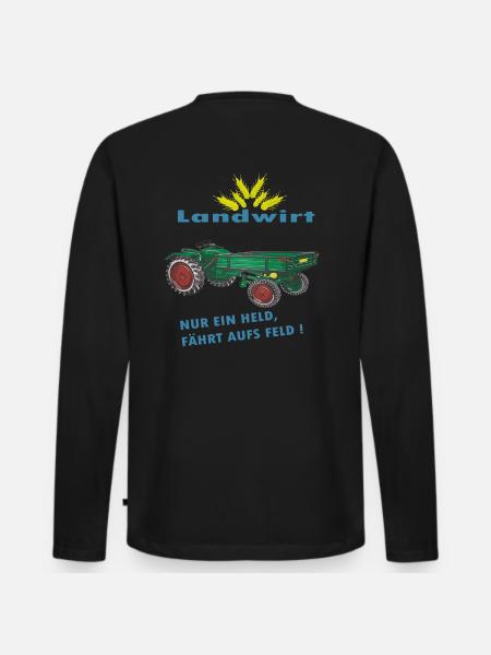 Traktor, Landwirt, Oldtimer - Männer Premium Bio Langarmshirt - Schwarz